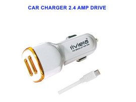 Riviera 2.4 Amp Drive Car Charger, For Charging, with charging cable